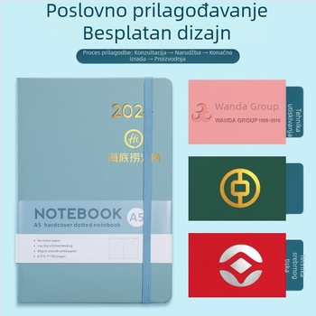 A5 bilježnica s kaišem, 100 stranica, Dowling papir 80 g/m², jednostavan poslovni planer