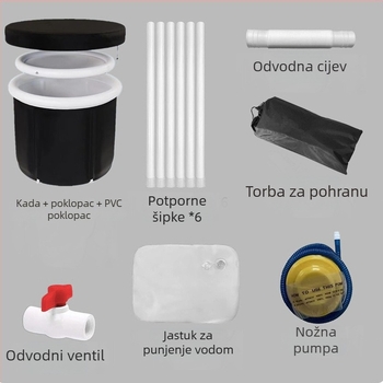 Sklopiva napuhiva kada za led za odrasle, prijenosna kućna kada za hladne kupke