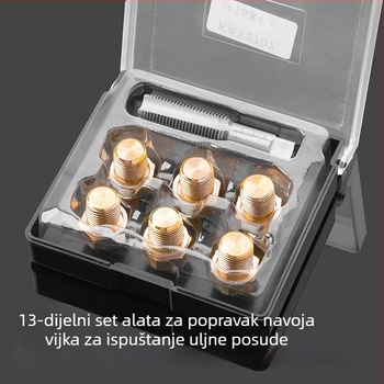 Alat za popravak oštećene navoje odvoda ulja kartera