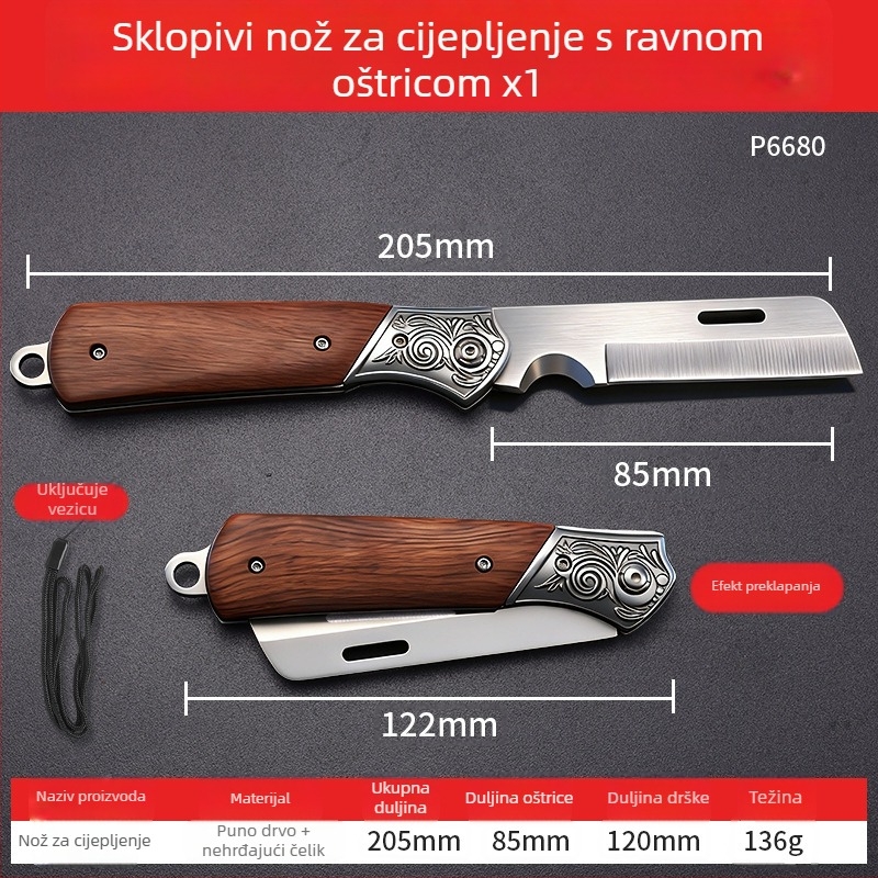 Profesionalni vrtni nož za cijepanje, za kućnu upotrebu, debeli visokokvalitetni nehrđajući čelik, višenamjenski alat za cijepanje voćaka.