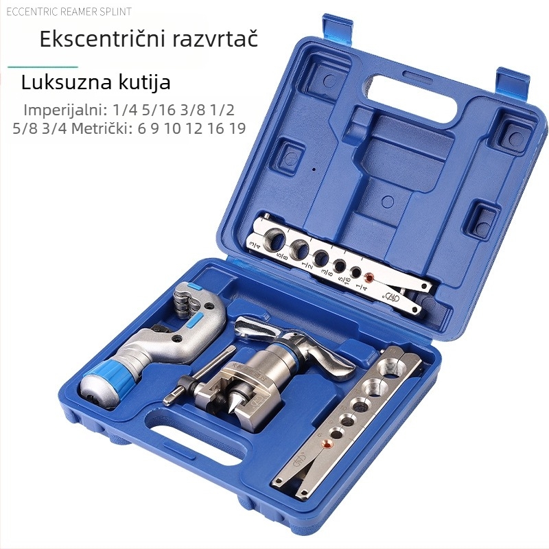 Set za proširenje rupa za aluminijske i bakrene cijevi, popravak klimatizacijskih sustava i hlađenja, proširivač cijevi s metričkim i imperijalnim dimenzijama