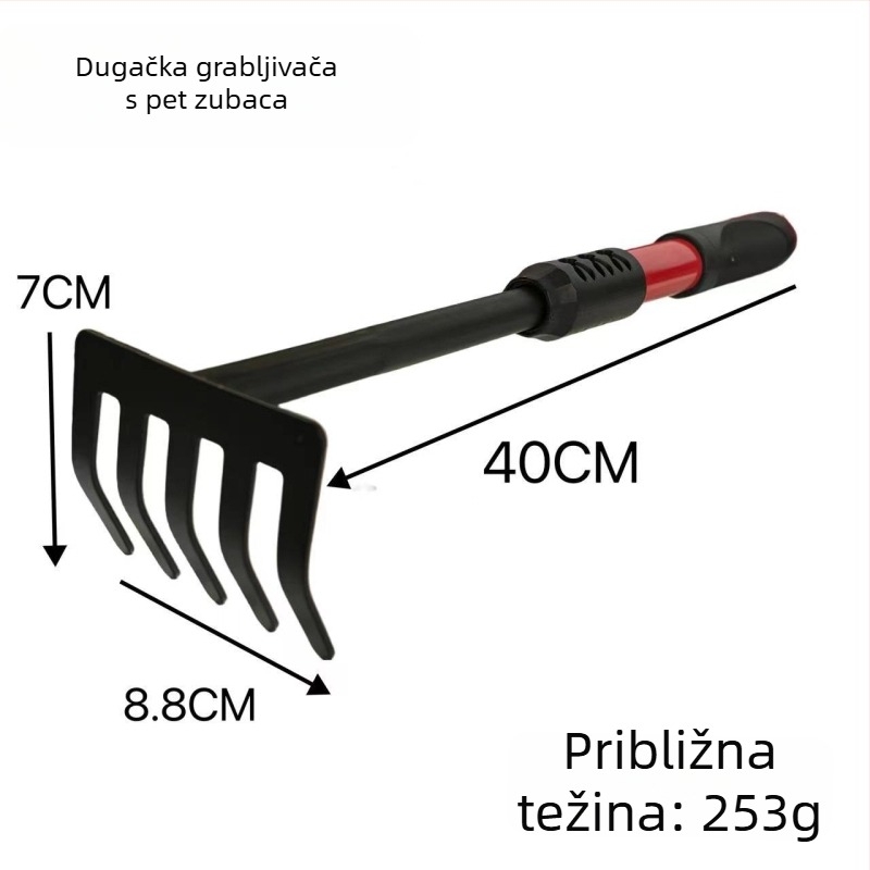 Taifeng Set alata za vrtlarstvo za sadnju cvijeća i povrća — mala lopatica za kopanje, željezna lopata, grabljica, za vrt i plažu, kopanje po pijesku