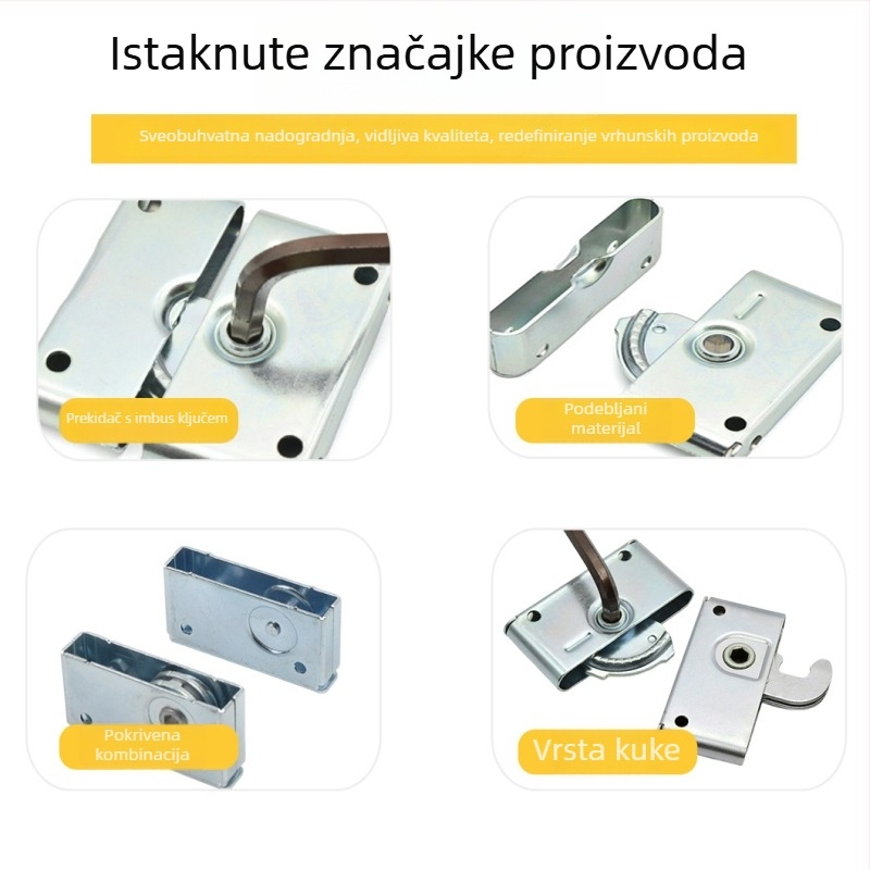 LED bočna brava za ormar, mehanički zatvarač s oprugom, izdržljiva i jednostavna za korištenje, moderan minimalistički stil