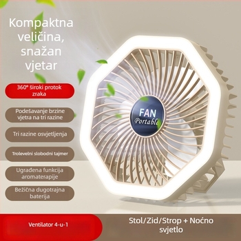 Kompaktni viseći USB ventilator za dvokatnu postelju sa mrežom protiv komaraca, tih ventilator za ured ili dom