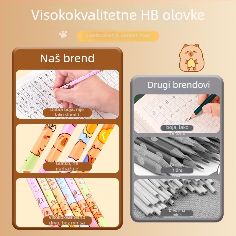 12 kom HB olovaka za djecu, netoksični, za crtanje i ispite
