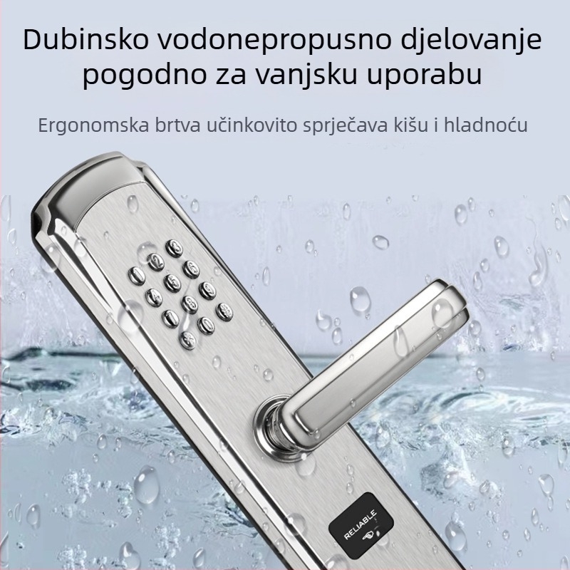 SA39 brava za vrata od nehrđajućeg čelika – 304 nehrđajućeg čelika, ručica, mehanički cilindar, za unutarnje i vanjske prostore, moderan minimalistički stil, ulazna i dvorišna vrata, kombinacijska brava