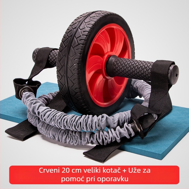 Jednokolni trbušni valjak s ležajevima i gumom za tiho kretanje