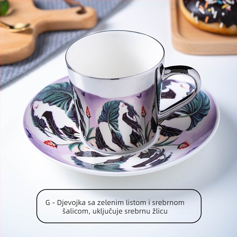 Kreativni keramički set šalice za kavu s oglednim završetkom, europski dizajn, zlatne šalice
