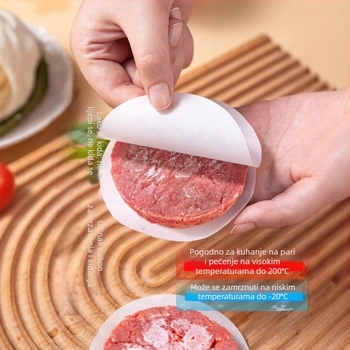 Papir za pečenje za goveđe pljeskavice, prehrambene kvalitete, premazan silikonskim uljem, neklepljiv, zamrzavanje, papir za kuhanje na pari hamburgera