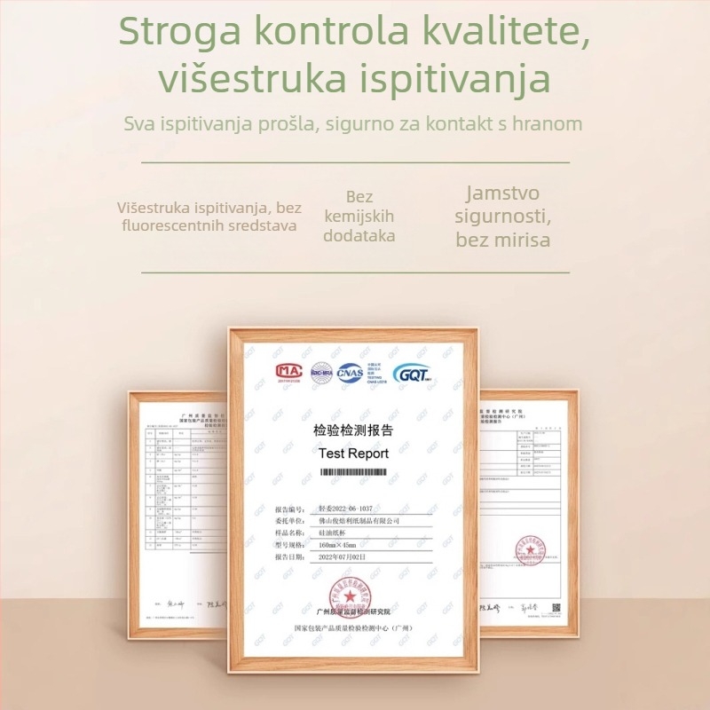 Papir za pečenje za goveđe pljeskavice, prehrambene kvalitete, premazan silikonskim uljem, neklepljiv, zamrzavanje, papir za kuhanje na pari hamburgera