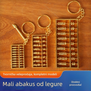 Kljucni privjesak s abakusom od legure s pozlaćenjem, putni ukras