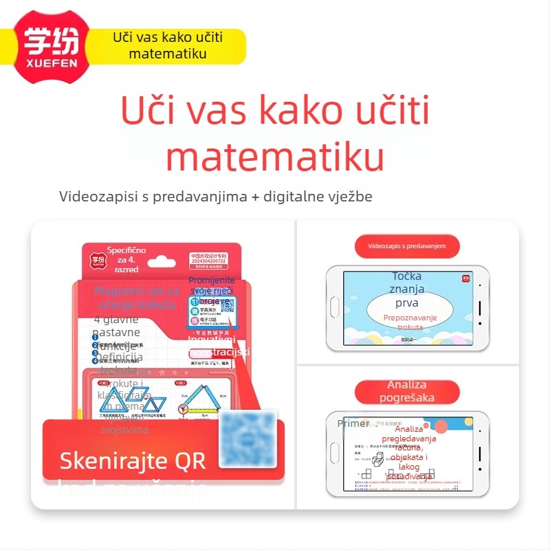 Set nastavnih pomagala za četvrti razred, drugo polugodište, izdanje People's Education Press, alatke za učenje, abakus i brojanje, usklađeno s udžbenicima matematike, 2026. izdanje, plastična nastavna pomagala