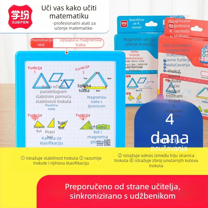 Set nastavnih pomagala za četvrti razred, drugo polugodište, izdanje People's Education Press, alatke za učenje, abakus i brojanje, usklađeno s udžbenicima matematike, 2026. izdanje, plastična nastavna pomagala