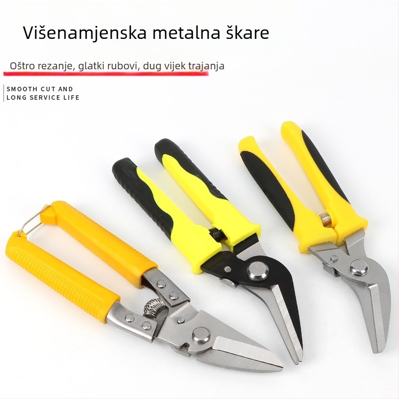 Teške škare za lim za industrijske ugrađene stropove – rezanje aluminijskih ploča, žice i lakih čeličnih nosača