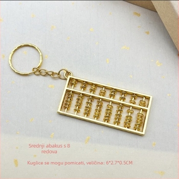 Zlatni legirani abakus privjesak za ključeve, rekvizita za tradicionalnu kinesku ceremoniju, metalna umjetnost za posjete hramovima
