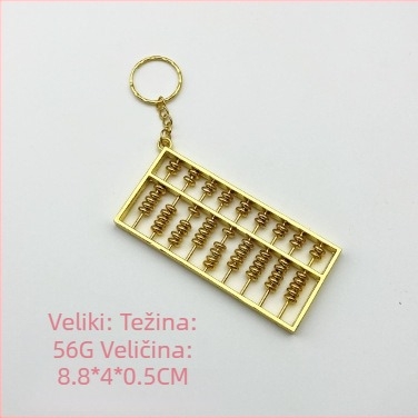 Zlatni legirani abakus privjesak za ključeve, rekvizita za tradicionalnu kinesku ceremoniju, metalna umjetnost za posjete hramovima