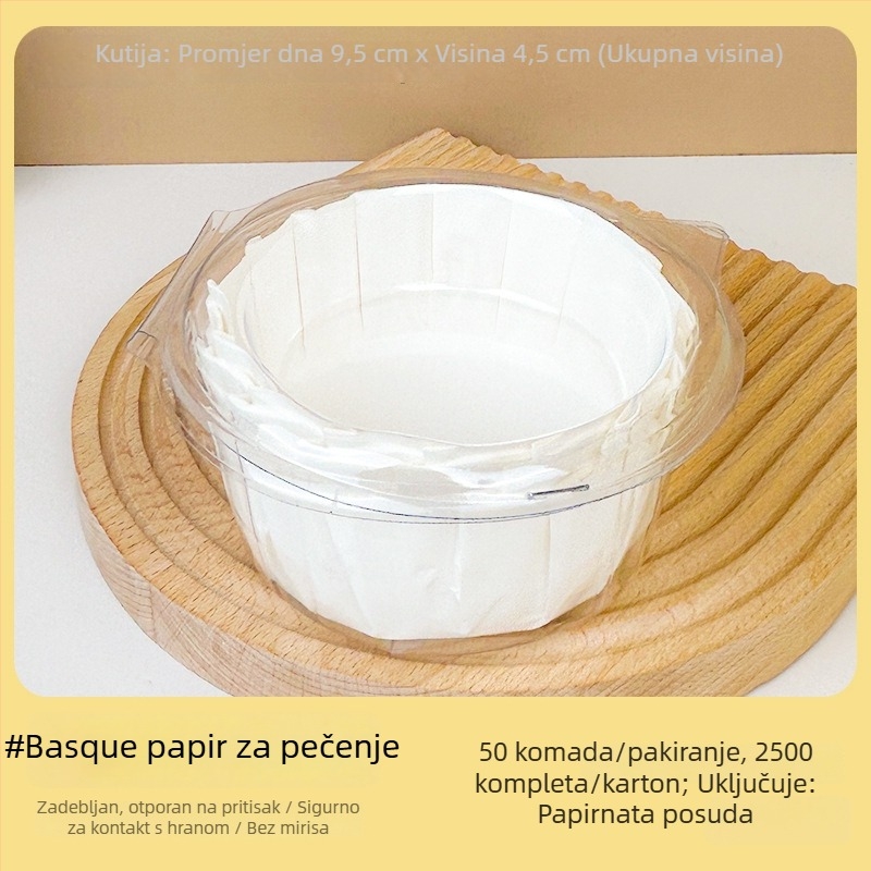 Zhongli Basque papir za tepsiju otporan na masnoću 3/4/6 inča – papir za pečenje za rezanje torti