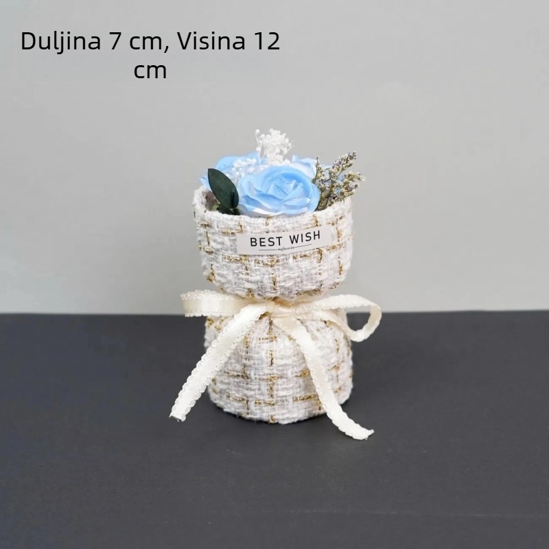 Umjetne ruže sa suhim cvijećem, vječni buket sapunskih cvjetova, ručni buket za fotografiju, poklon za rođendan i Dan zaljubljenih