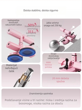 Pomoćni uređaj za trbušnjake s usisnom bazom i otporničkim pojasom