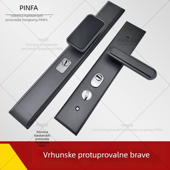 Set kvaka za sigurnosna vrata – velika kvaka za jednokrilna ulazna vrata, siva