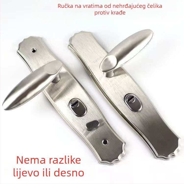 Set kvaka i brava za ulazna vrata od nehrđajućeg čelika s aluminijskom legurom