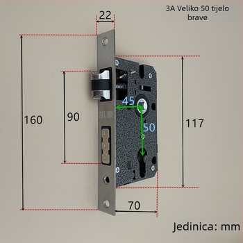 Tijelo brava od nehrđajućeg čelika, veličina 50, modeli 5845, 4558, 4585, 5840, 4058