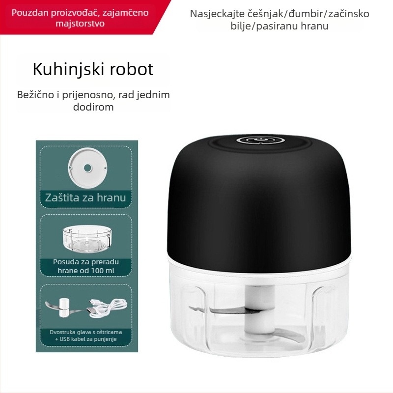 Bežični električni mljevač češnjaka – kompaktan višenamjenski kuhinjski uređaj za češnjak, čili i meso