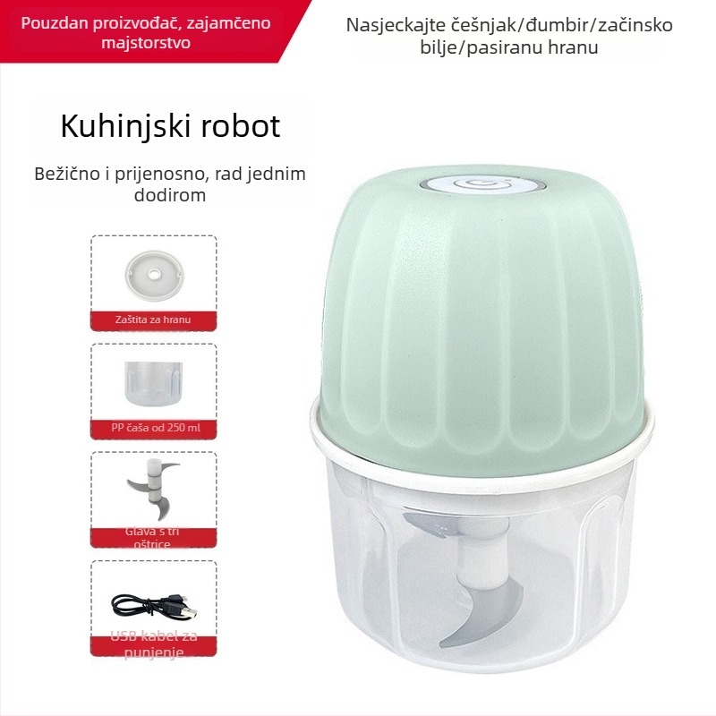 Bežični električni mljevač češnjaka – kompaktan višenamjenski kuhinjski uređaj za češnjak, čili i meso