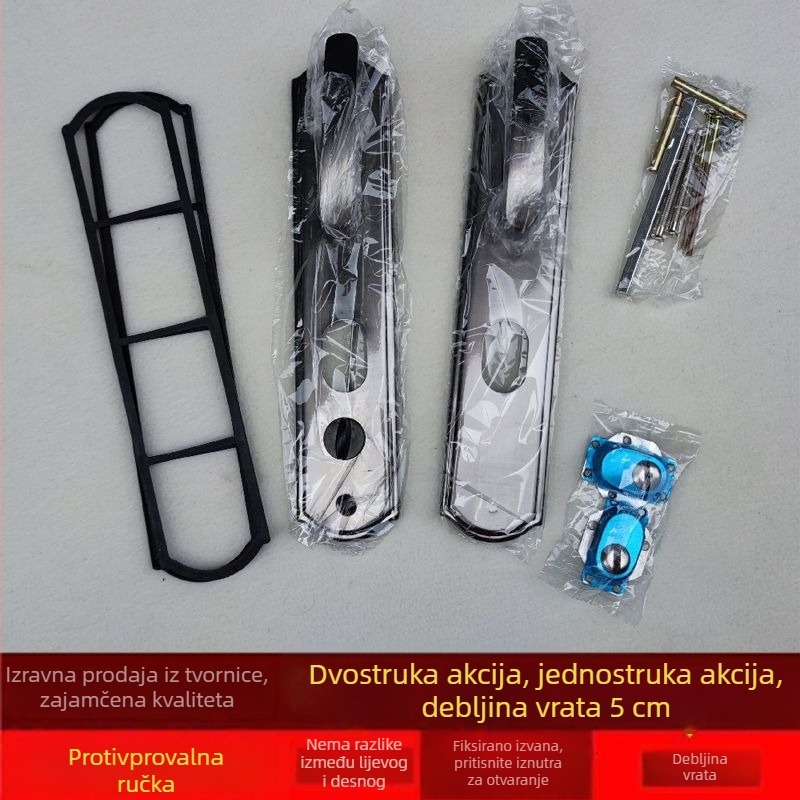 Deblja kvaka za ulazna vrata – univerzalna čvrsta kvaka s pločom za staromodne kućne brave