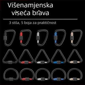 Katanac s lozinkom, U-oblik karabiner i D-oblik kuka, vodootporan vanjski sigurnosni zatvarač za kacigu i košaru električnog bicikla