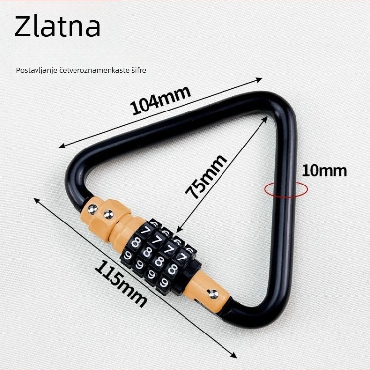 Katanac s lozinkom, U-oblik karabiner i D-oblik kuka, vodootporan vanjski sigurnosni zatvarač za kacigu i košaru električnog bicikla