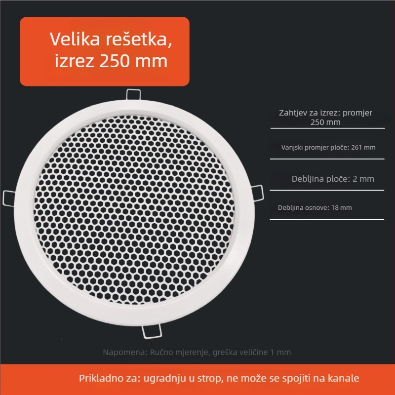 Okrugli aluminijski lamelirani otvor za ventilaciju, ispušnu i sustav svježeg zraka