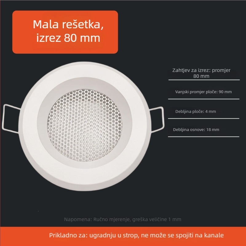 Okrugli aluminijski lamelirani otvor za ventilaciju, ispušnu i sustav svježeg zraka