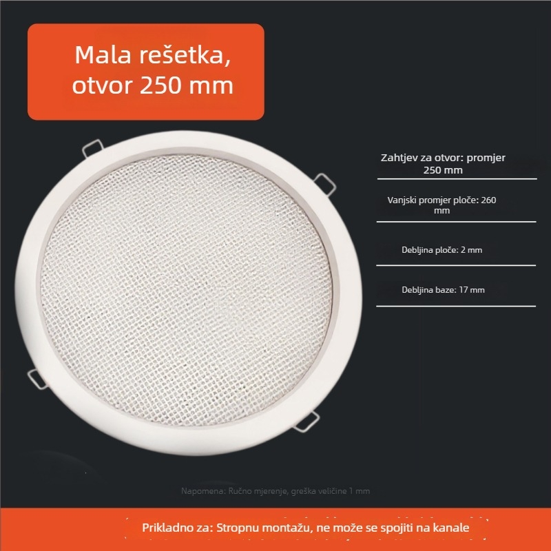 Okrugli aluminijski lamelirani otvor za ventilaciju, ispušnu i sustav svježeg zraka