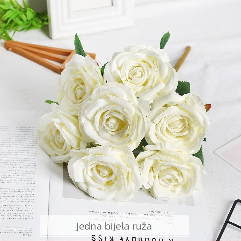 Velika okrugla umjetna ruža za ukrašavanje dnevnog boravka, buket i zidna dekoracija za vjenčanja
