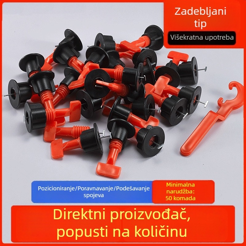 Alat za niveliranje pločica za podove s križnim klipovima i čeličnim iglama