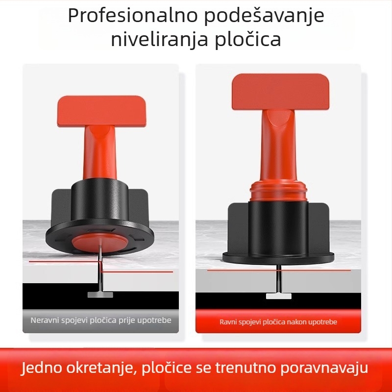 Alat za niveliranje pločica za podove s križnim klipovima i čeličnim iglama