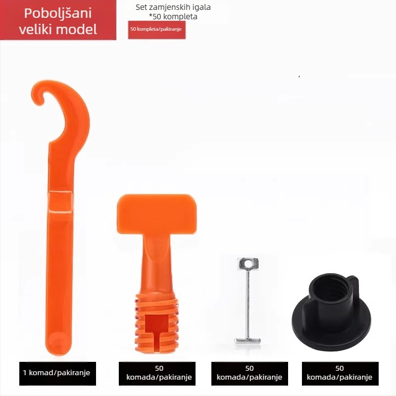 Alat za niveliranje pločica za podove s križnim klipovima i čeličnim iglama