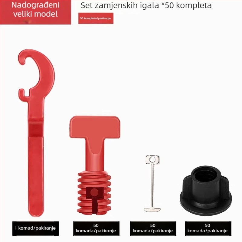 Alat za niveliranje pločica za podove s križnim klipovima i čeličnim iglama