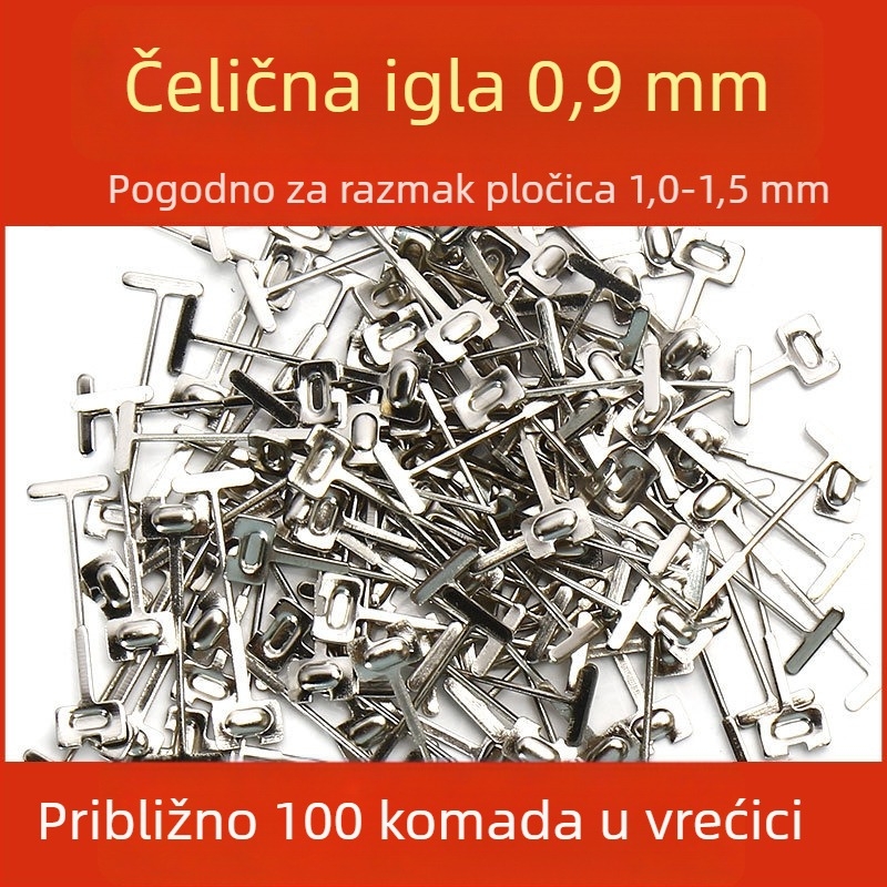 Alat za niveliranje pločica za podove s križnim klipovima i čeličnim iglama