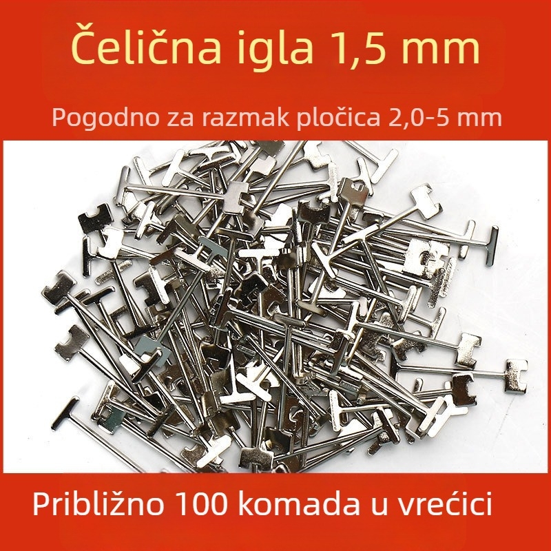 Alat za niveliranje pločica za podove s križnim klipovima i čeličnim iglama