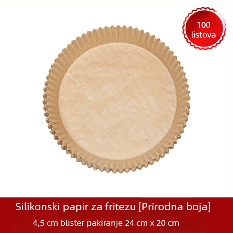 Jednokratne pergamentne podloške za air fryer, pravokutne, otporne na ulje, za pečenje, kapacitet 5–8 litara