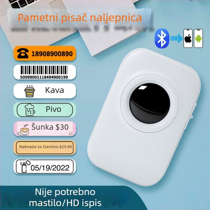 Love Seal kućna višenamjenska pisačica etiketa, kompaktni termalni pisač bez tinte s Bluetoothom i ručnim rezačem
