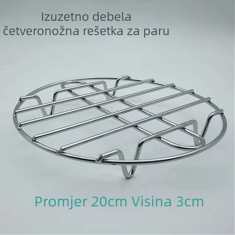 Ultra debela mreža od nehrđajućeg čelika za parenje, mini lonac za zdravlje, kompaktni električni parni uređaj s mrežicom, visoke noge i izolacijska podloga