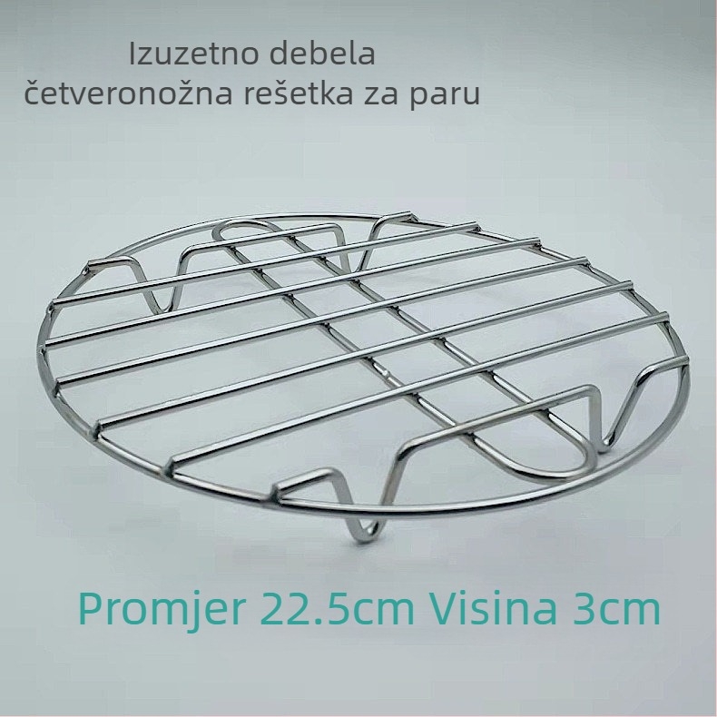 Ultra debela mreža od nehrđajućeg čelika za parenje, mini lonac za zdravlje, kompaktni električni parni uređaj s mrežicom, visoke noge i izolacijska podloga