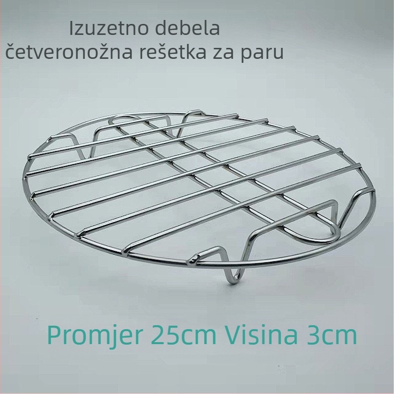 Ultra debela mreža od nehrđajućeg čelika za parenje, mini lonac za zdravlje, kompaktni električni parni uređaj s mrežicom, visoke noge i izolacijska podloga
