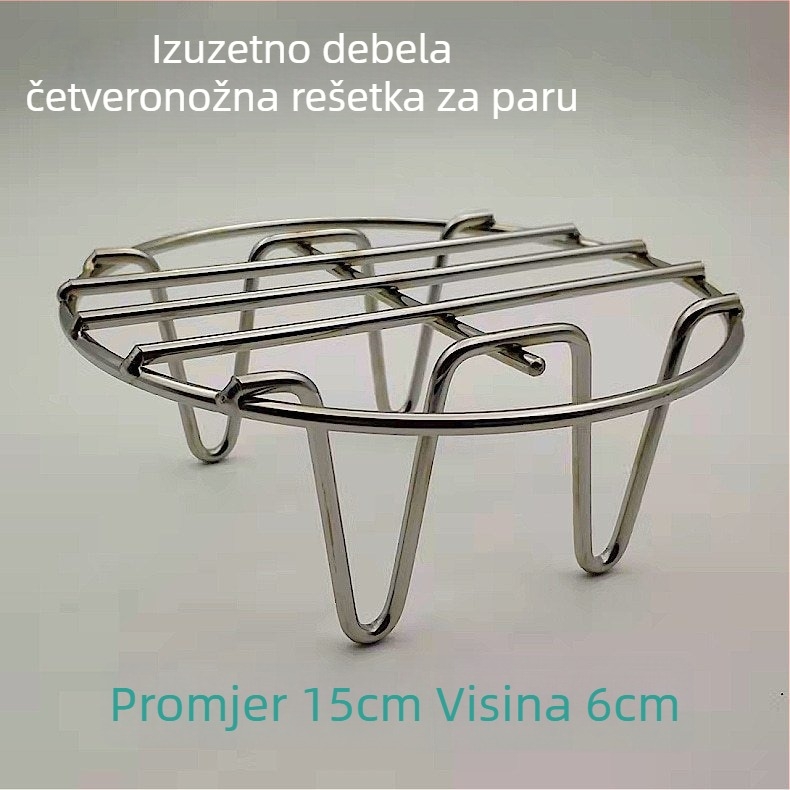 Ultra debela mreža od nehrđajućeg čelika za parenje, mini lonac za zdravlje, kompaktni električni parni uređaj s mrežicom, visoke noge i izolacijska podloga