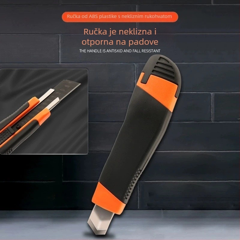 Oštrica alata od nehrđajućeg čelika, velika crna oštrica, za otvaranje paketa, rezanje papira i tapeta, industrijskog razreda, teški dizajn
