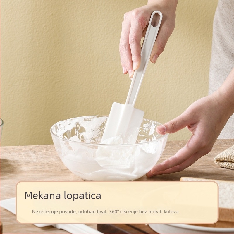 Silikonska mekana spatula s dugom drškom, velika veličina, plast za prehrambenu upotrebu, za kolače i kreme