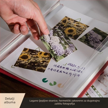 Vjenčani fotoalbum s platnenom koricom, samoljepljive stranice, ručna izrada, 50 stranica